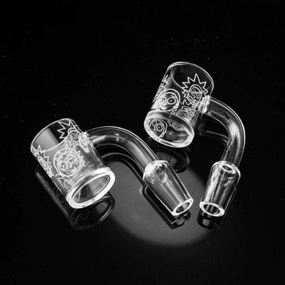 Quartz Banger Nail dia 25mm MALE 10MM 14MM 19MM Joint Carved Rick and Morty pattern