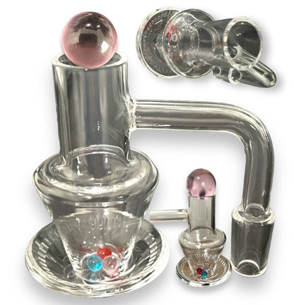 Terp Slurper 14mm Male 90 Degree Banger Kit with 3 Terp Pearls & Marble Cap (4 Piece